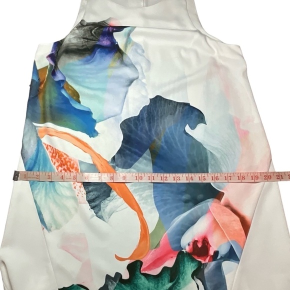 STYLESALKER Paradise Shift Dress in White with Watercolour Floral Print US Sz M - Picture 7 of 11